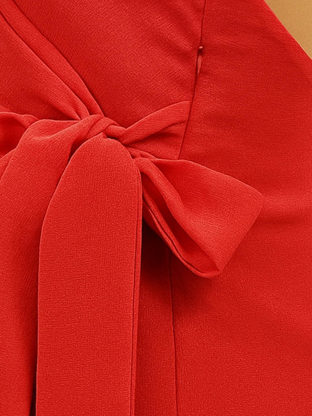 Red Solid Sleeveless Mini Dress