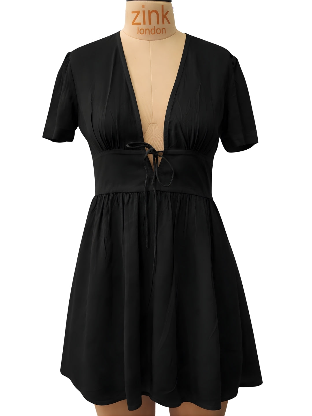 Black Solid Mini Dress