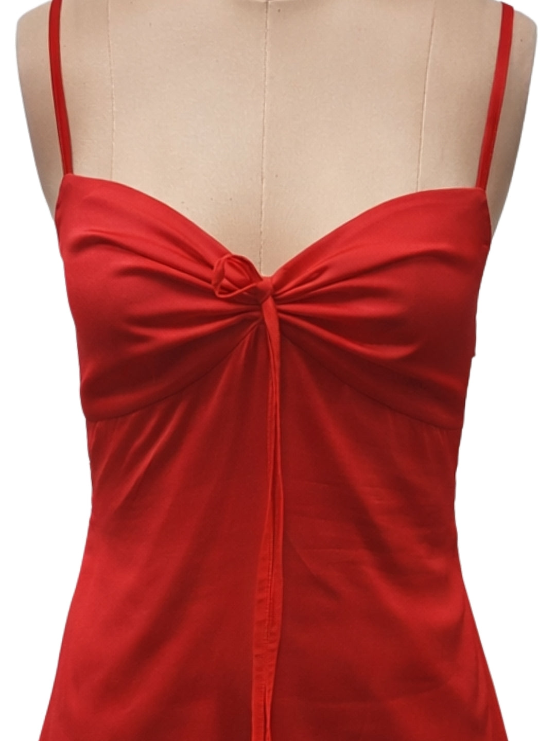 Red Solid Shoulder Straps Mini Dress