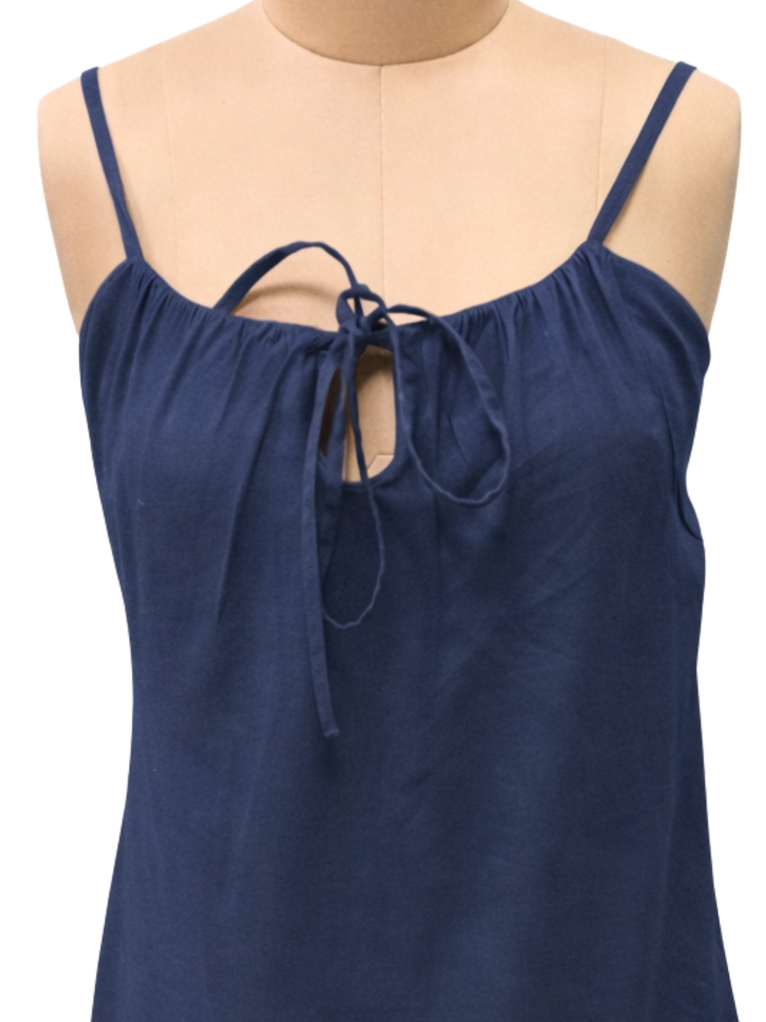 Navy Solid Shoulder Straps Mini Dress