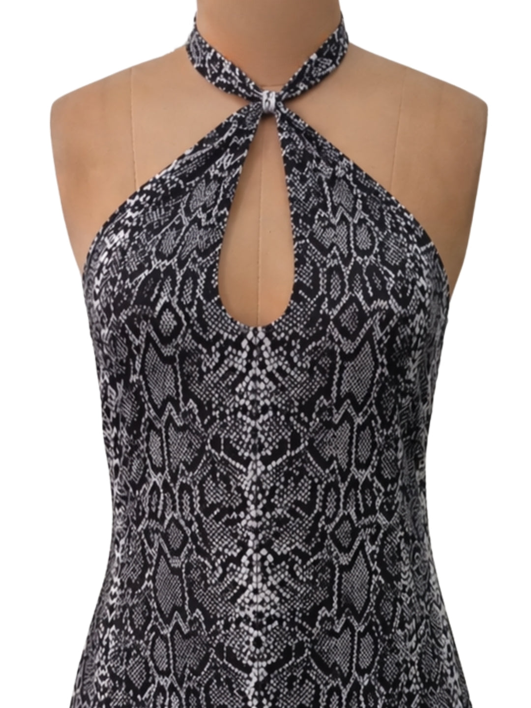 Black Animal Print Sleeveless Mini Dress