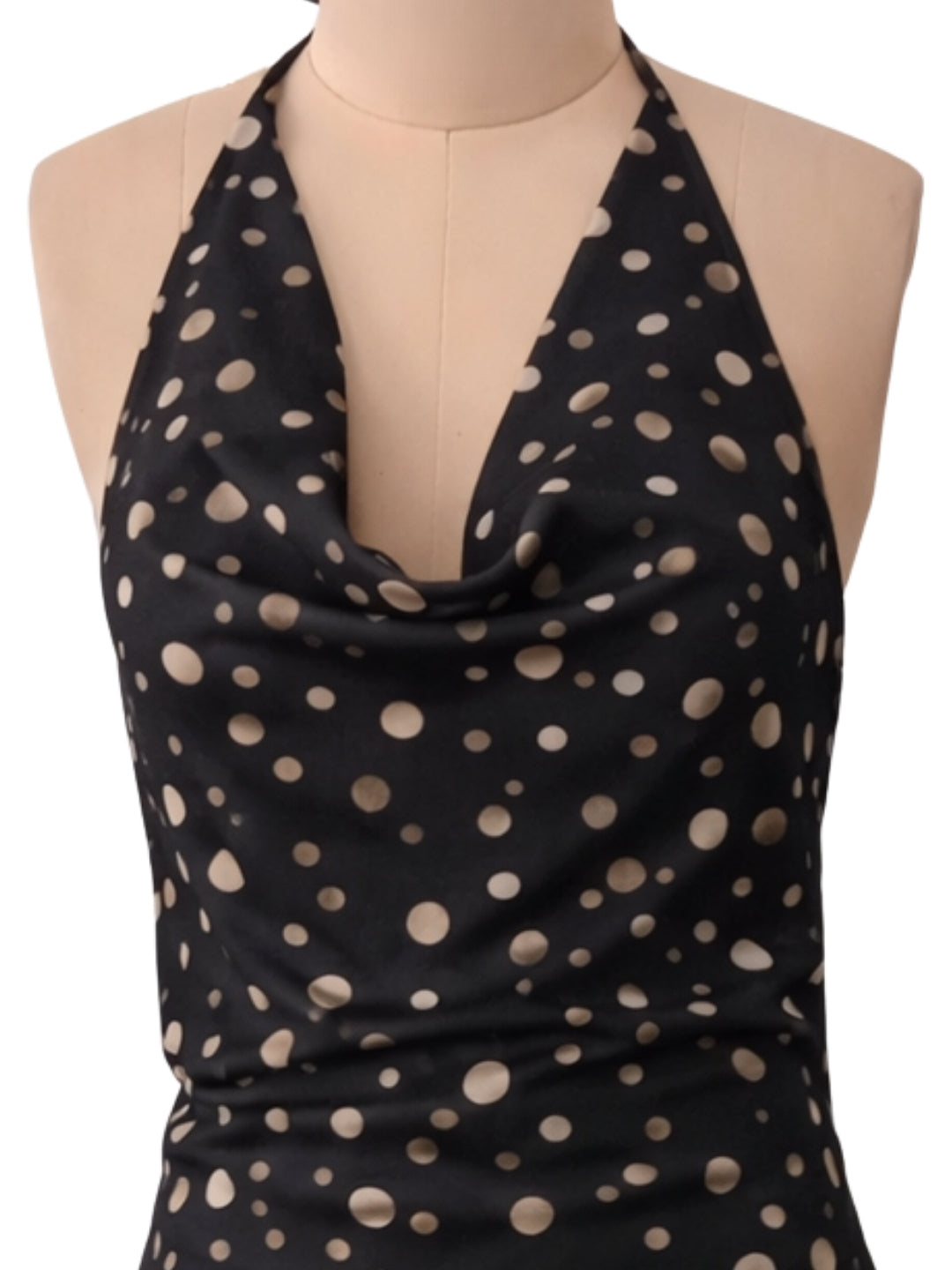 Black Polka Dot Sleeveless Mini Dress