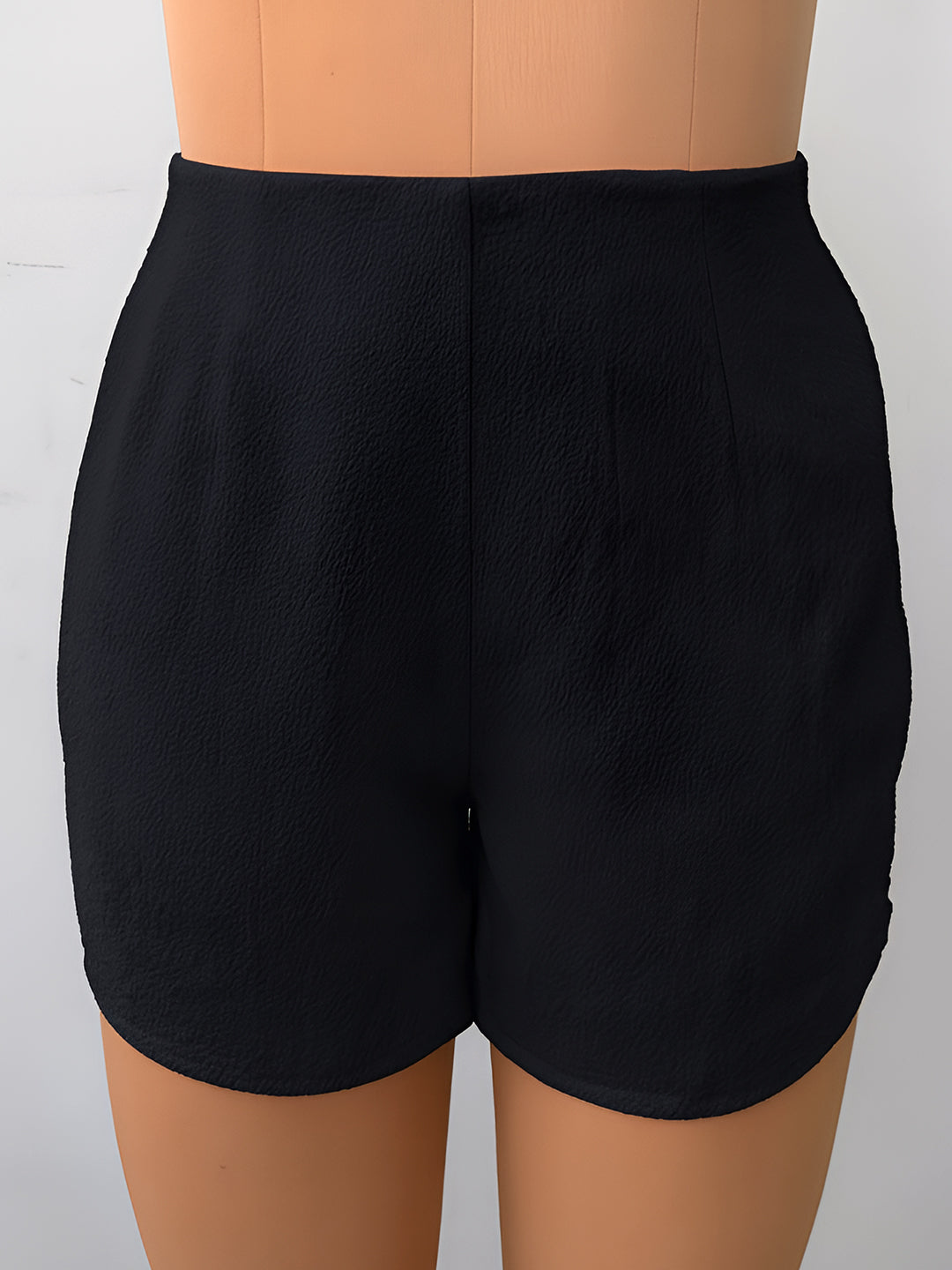Black Solid Shorts