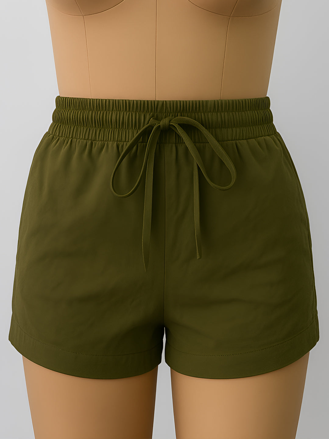 Olive Solid Shorts