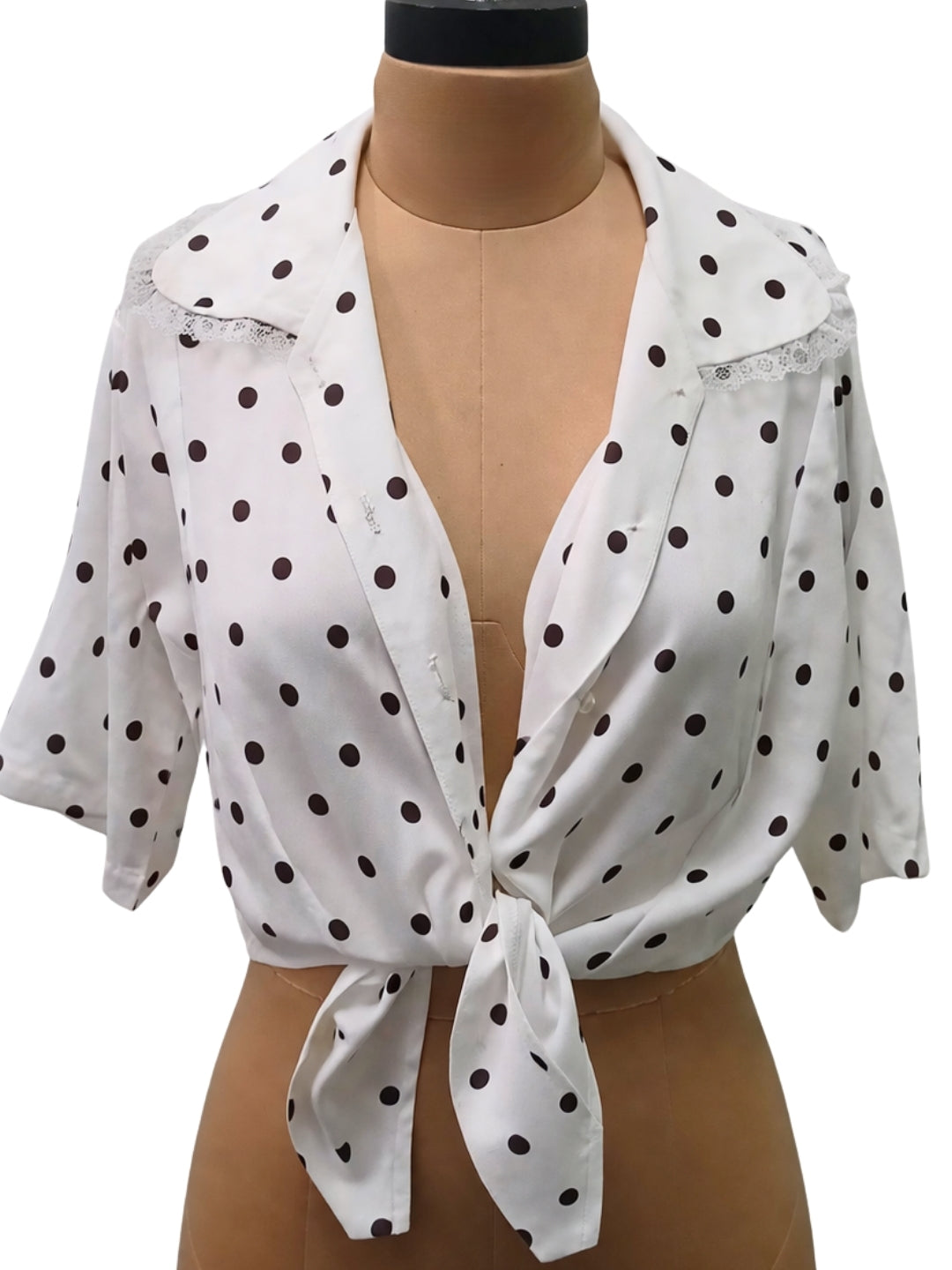 White Polka Dot Short Shirt