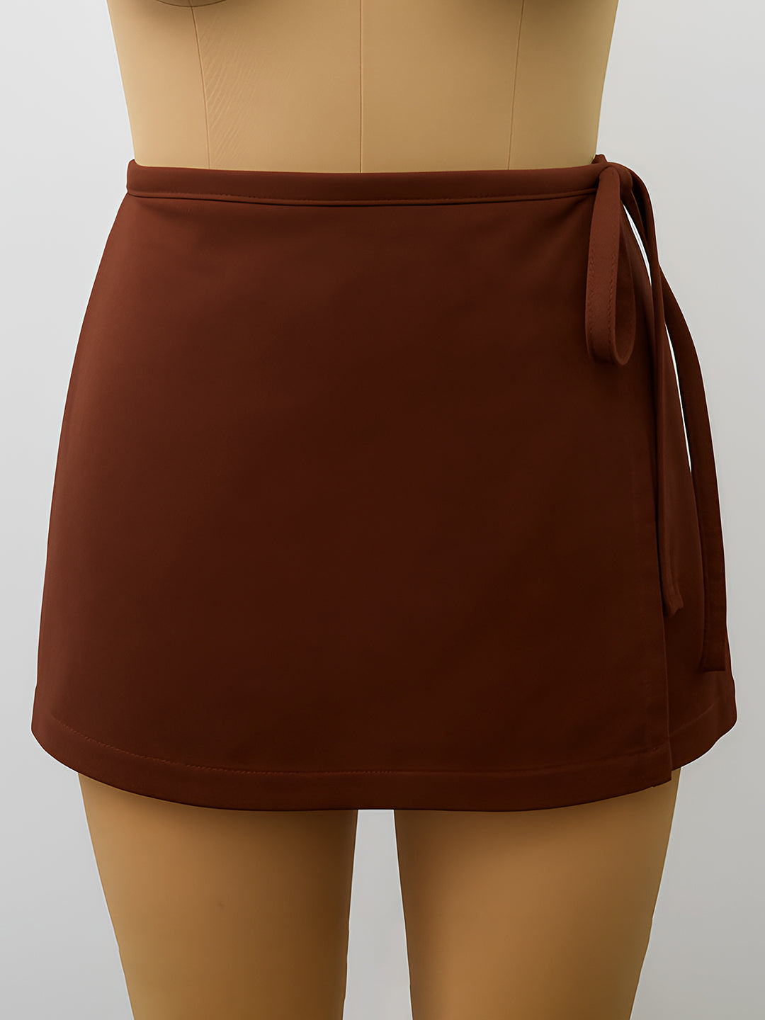 Brown Solid Skorts