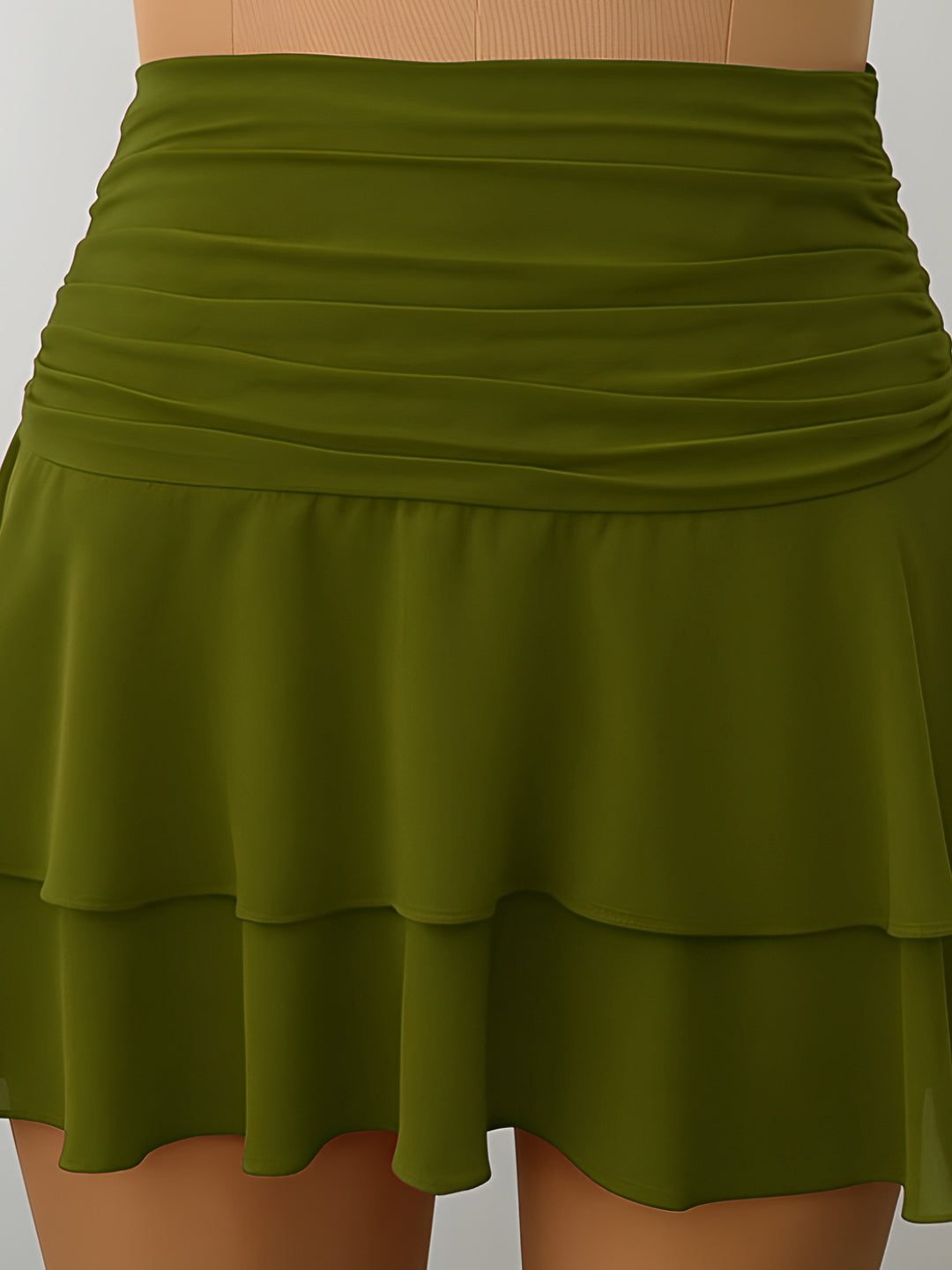 Olive Solid Skirts