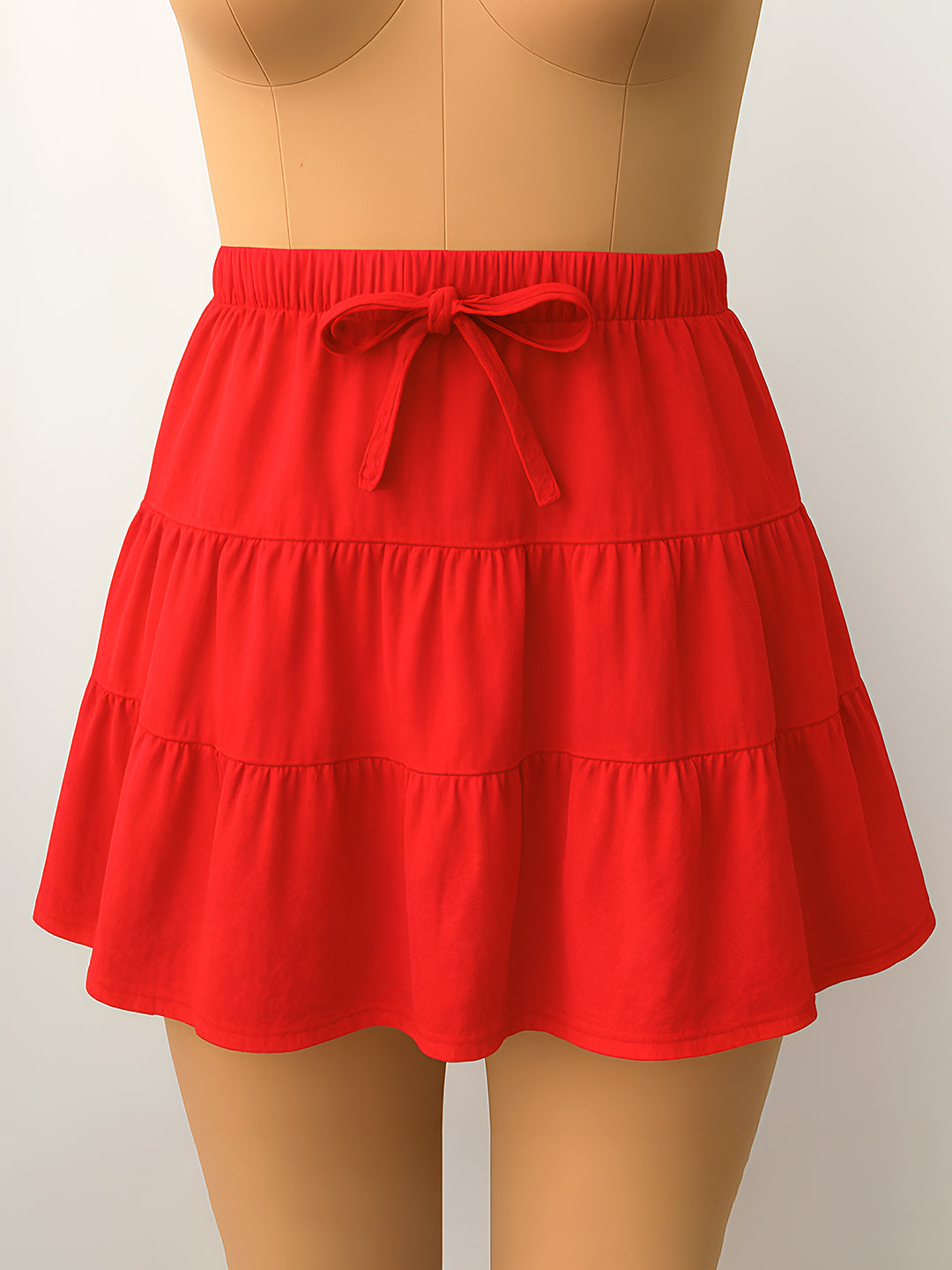 Red Solid Skirts
