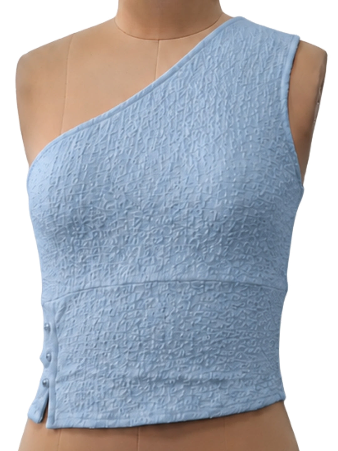 Blue Solid Sleeveless Tops & Tees