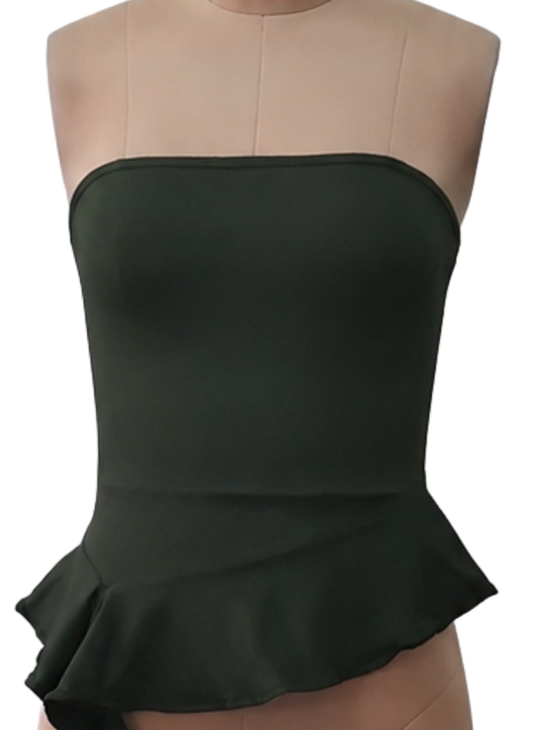 Olive Solid Sleeveless Tops & Tees