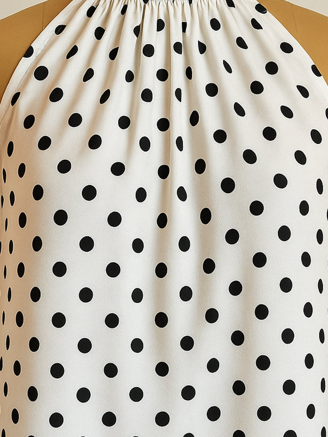White Polka Dot Sleeveless Mini Dress
