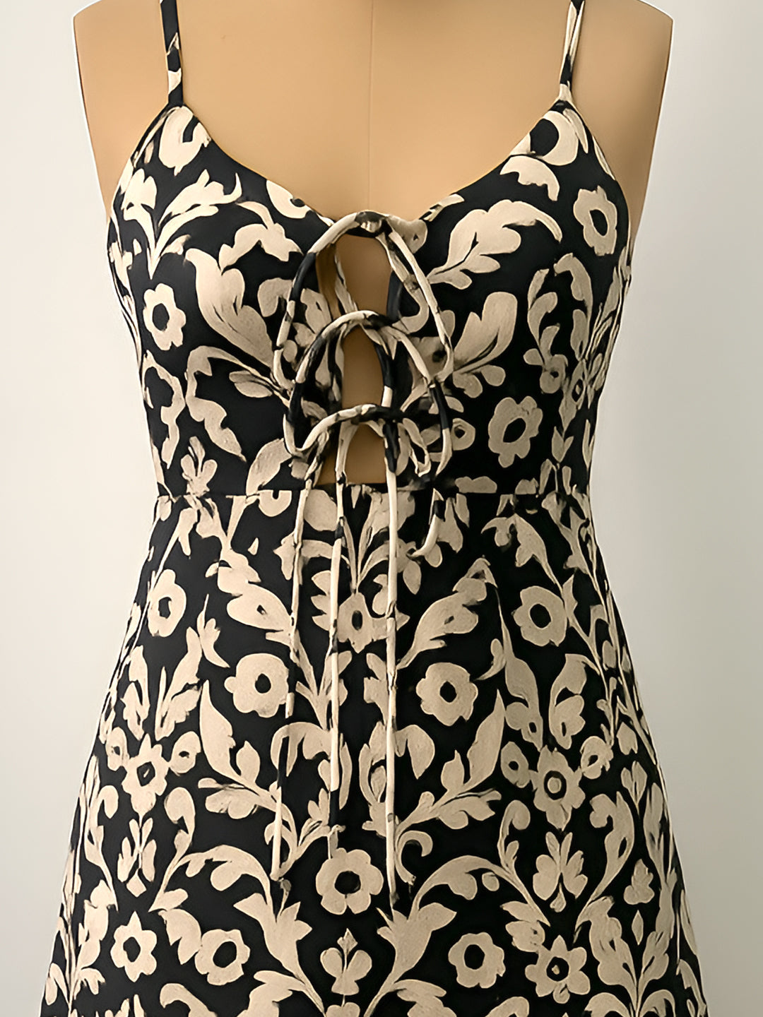Black Ethnic Motifs Mini Dress