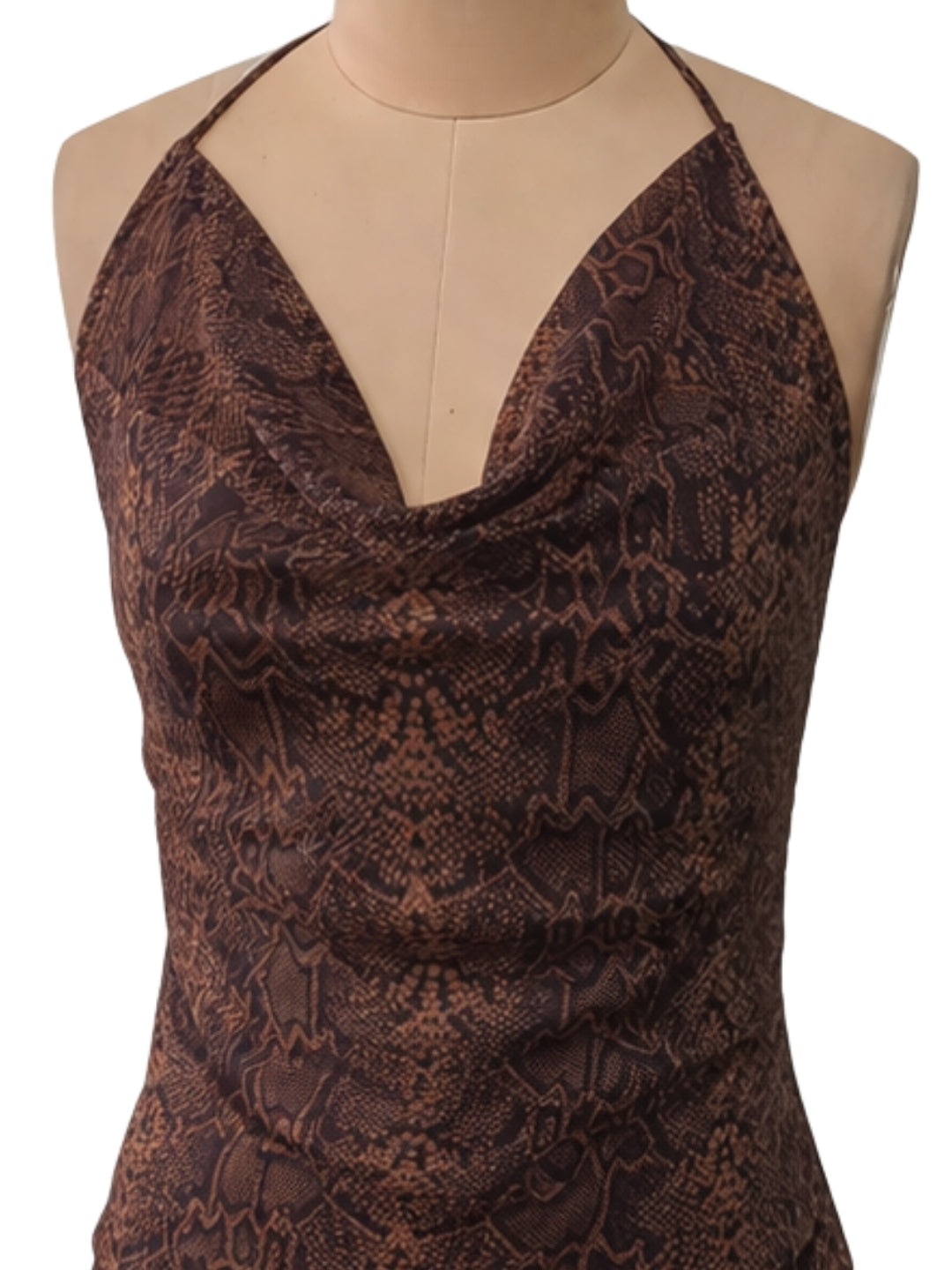 Orange Animal Print Sleeveless Mini Dress