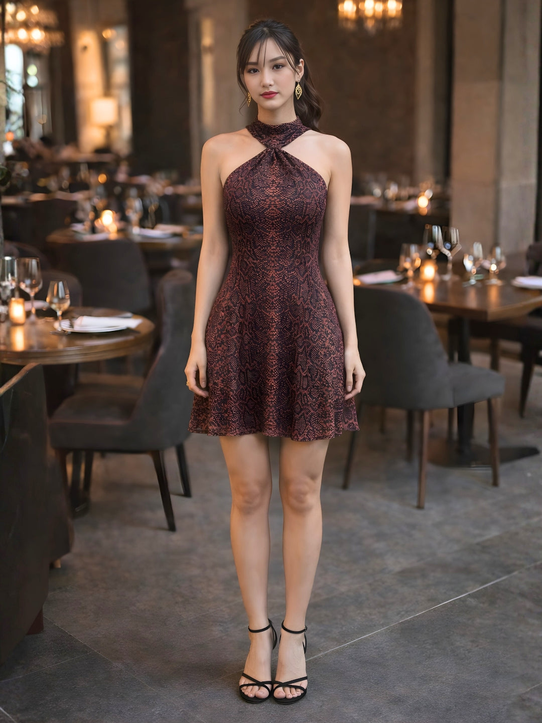 don't be basic Brown Animal Print Sleeveless Mini Dress