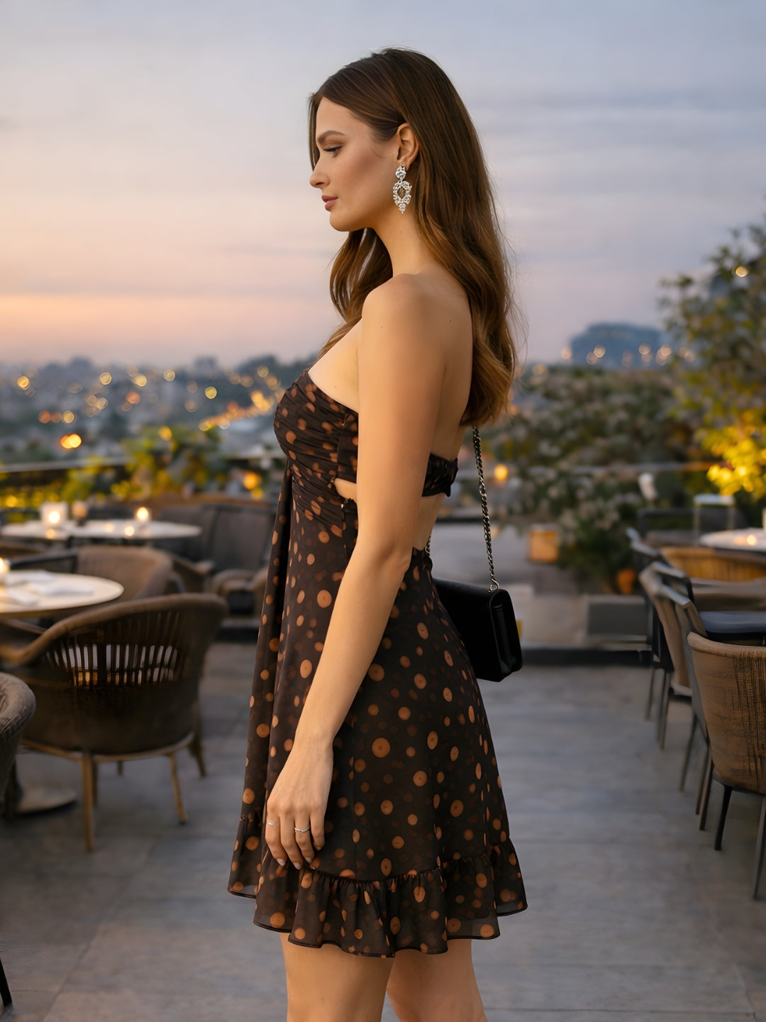 don't be basic Black Polka Dot Off-Shoulder Mini Dress