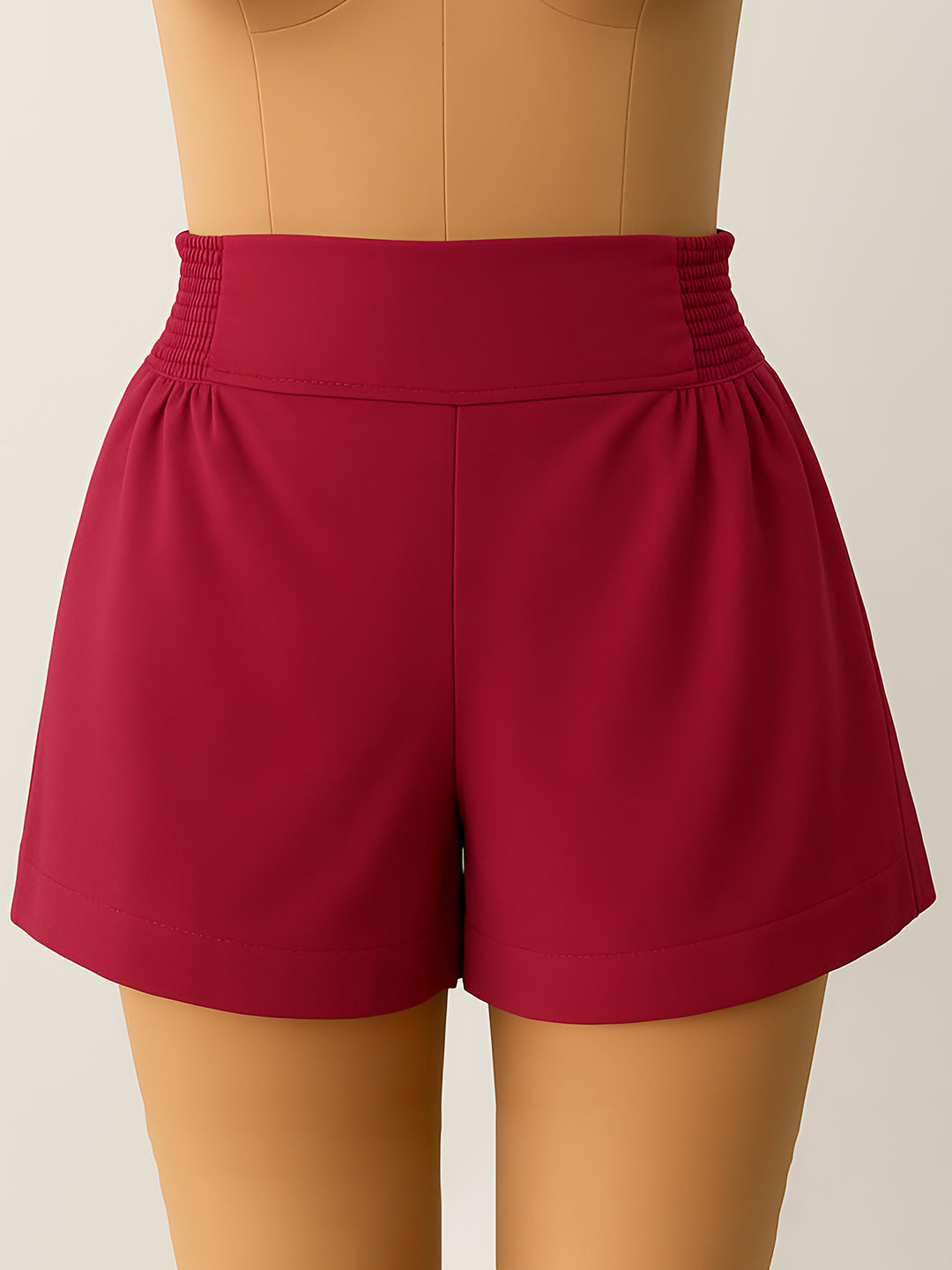 Maroon Solid Shorts