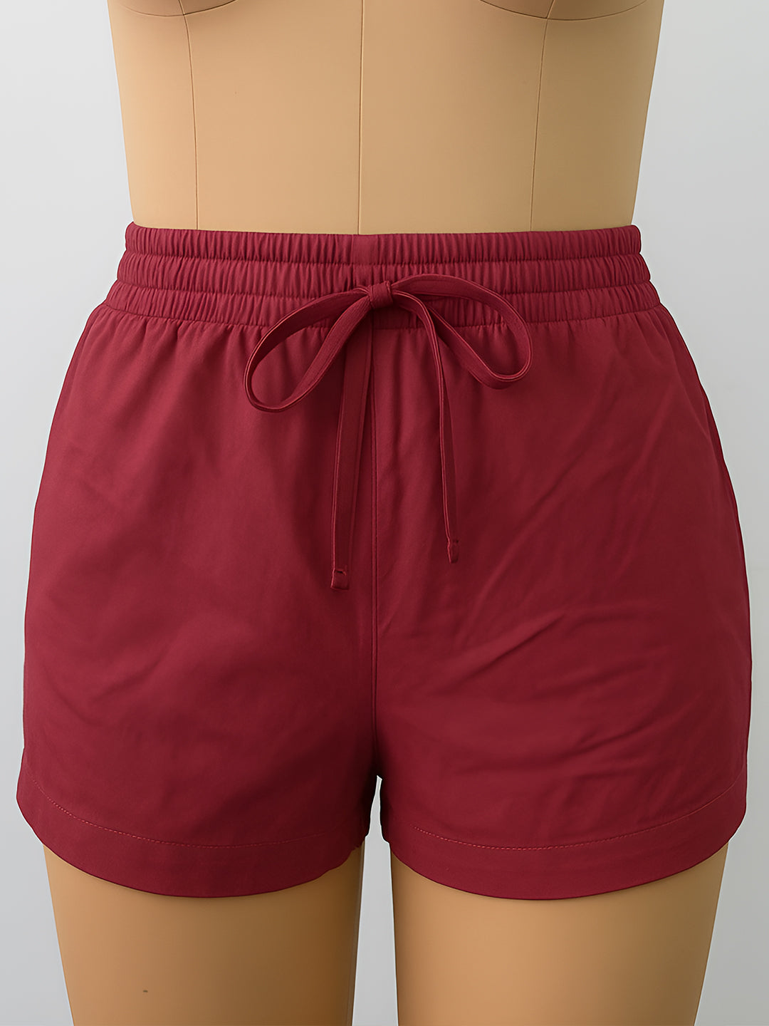 Maroon Solid Shorts