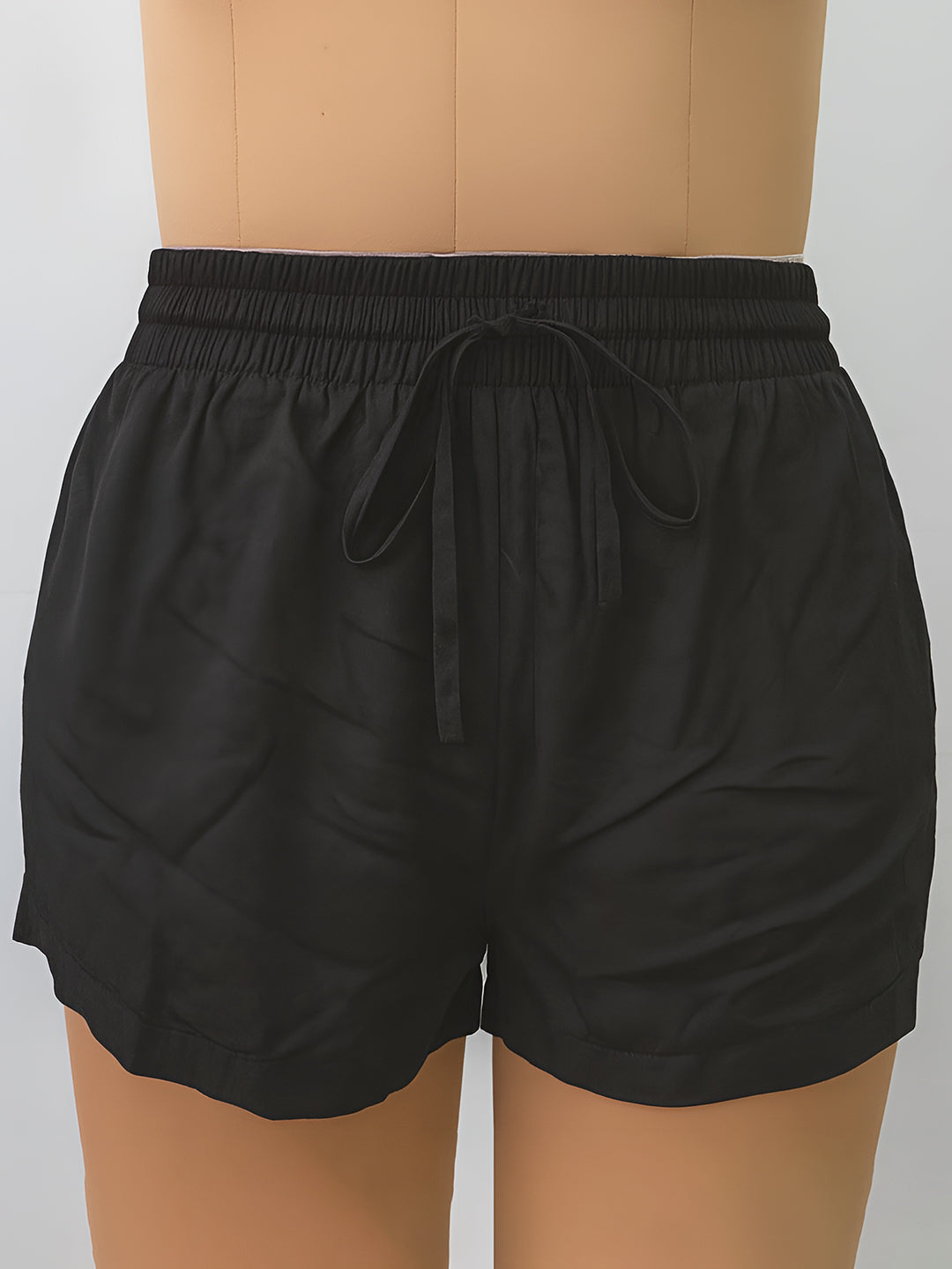 Black Solid Shorts