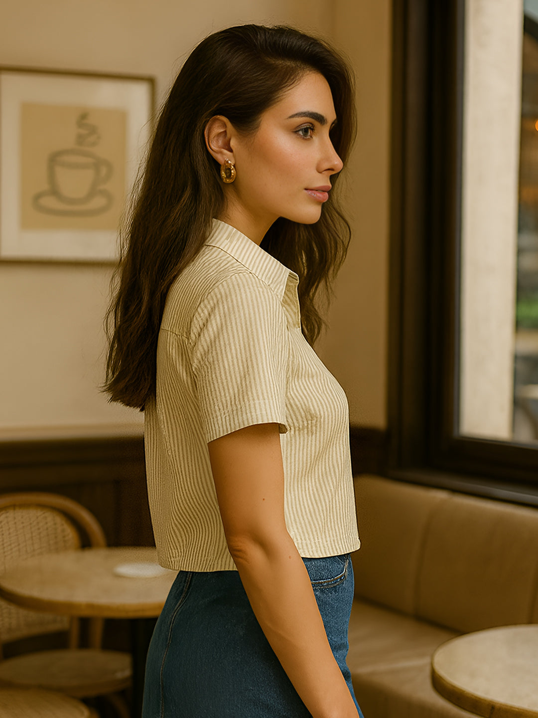 Brown Solid Half Sleeves Shirt