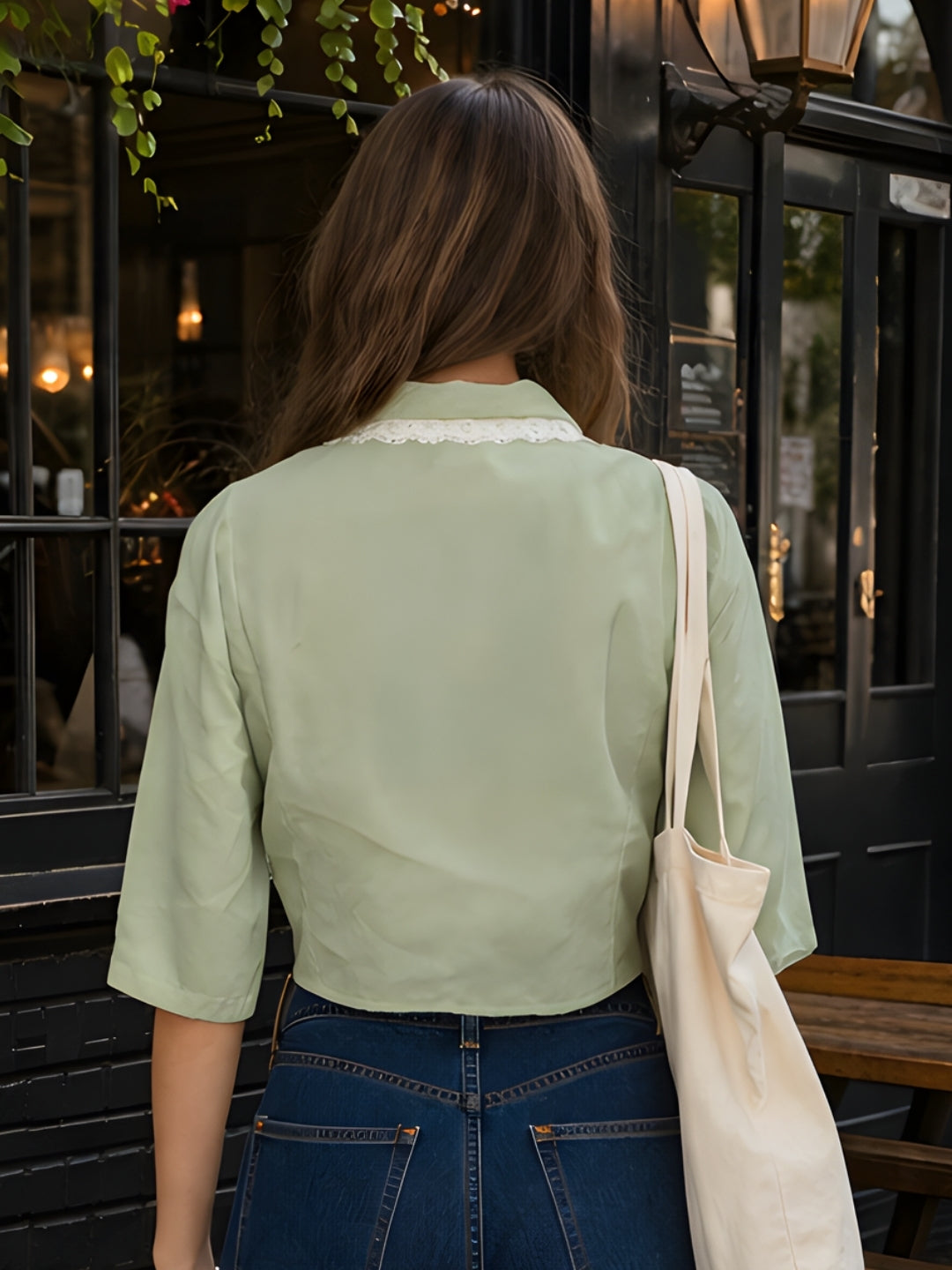 Green Solid Short Shirt