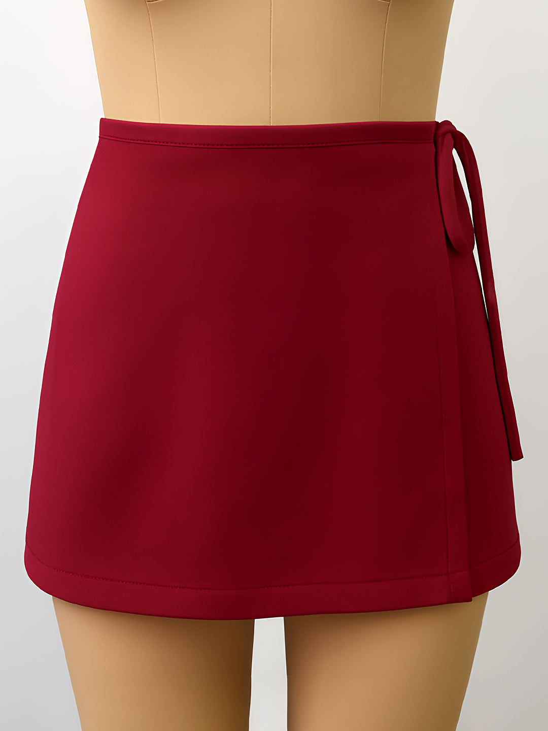 Maroon Solid Skorts
