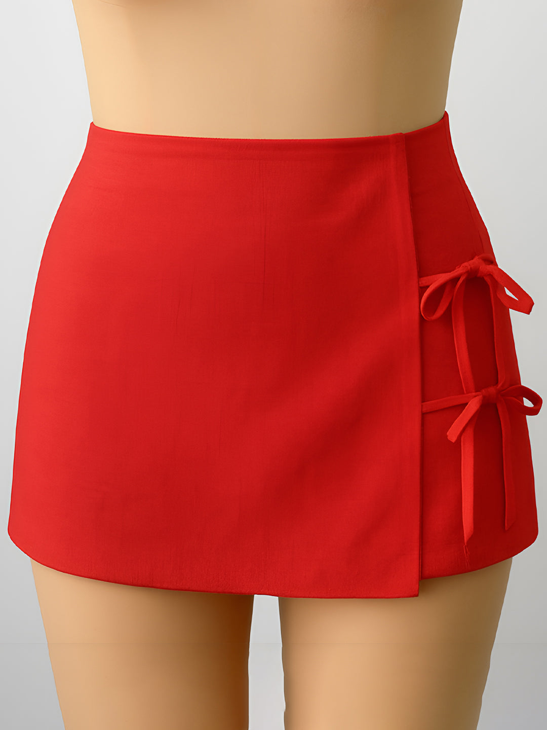 Red Solid Skorts