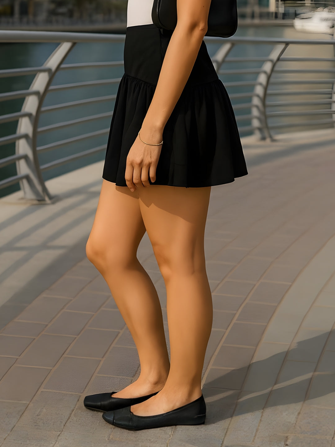 Black Solid Skirts