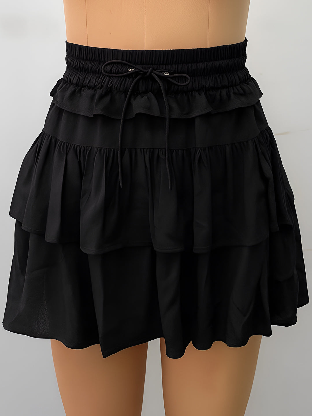 Black Solid Skirts