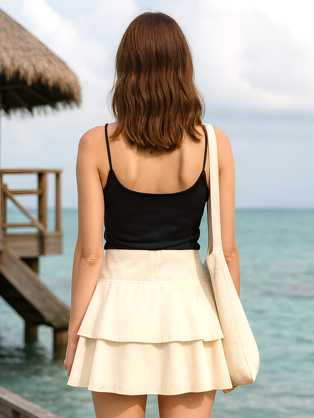 Off White Solid Skirts