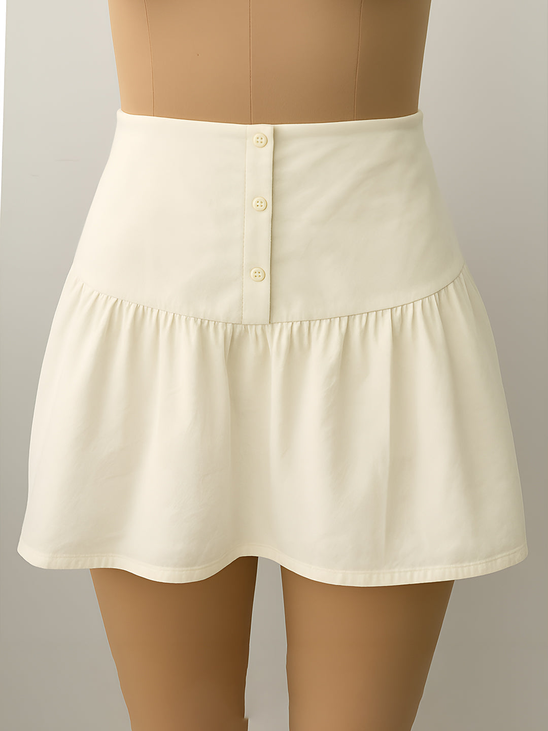 Beige Solid Skirts