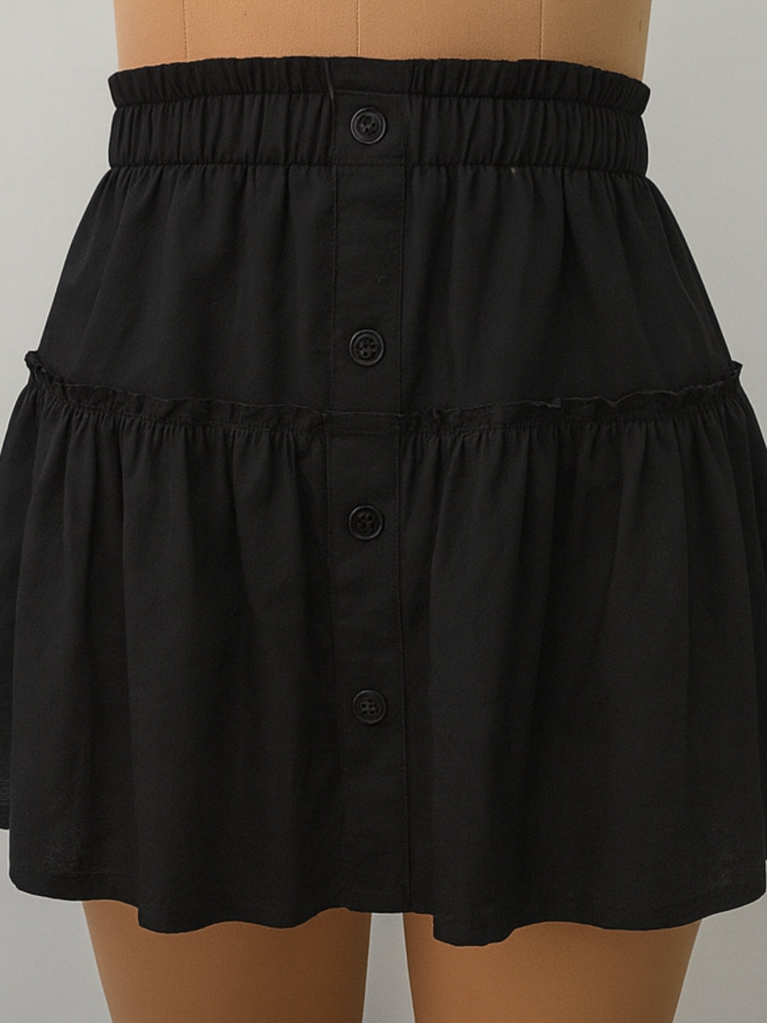 Black Solid Skirts