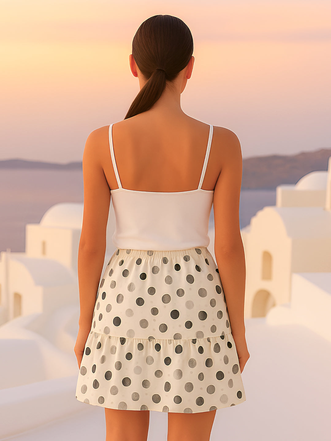 Off White Printed Skirts