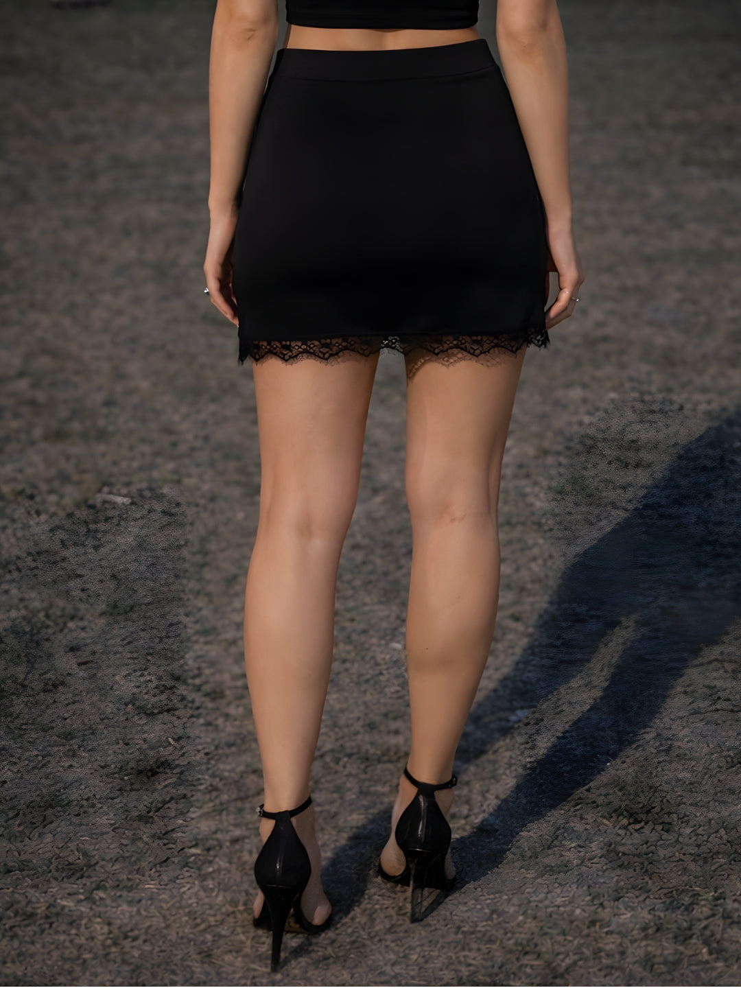 Black Solid Skirt