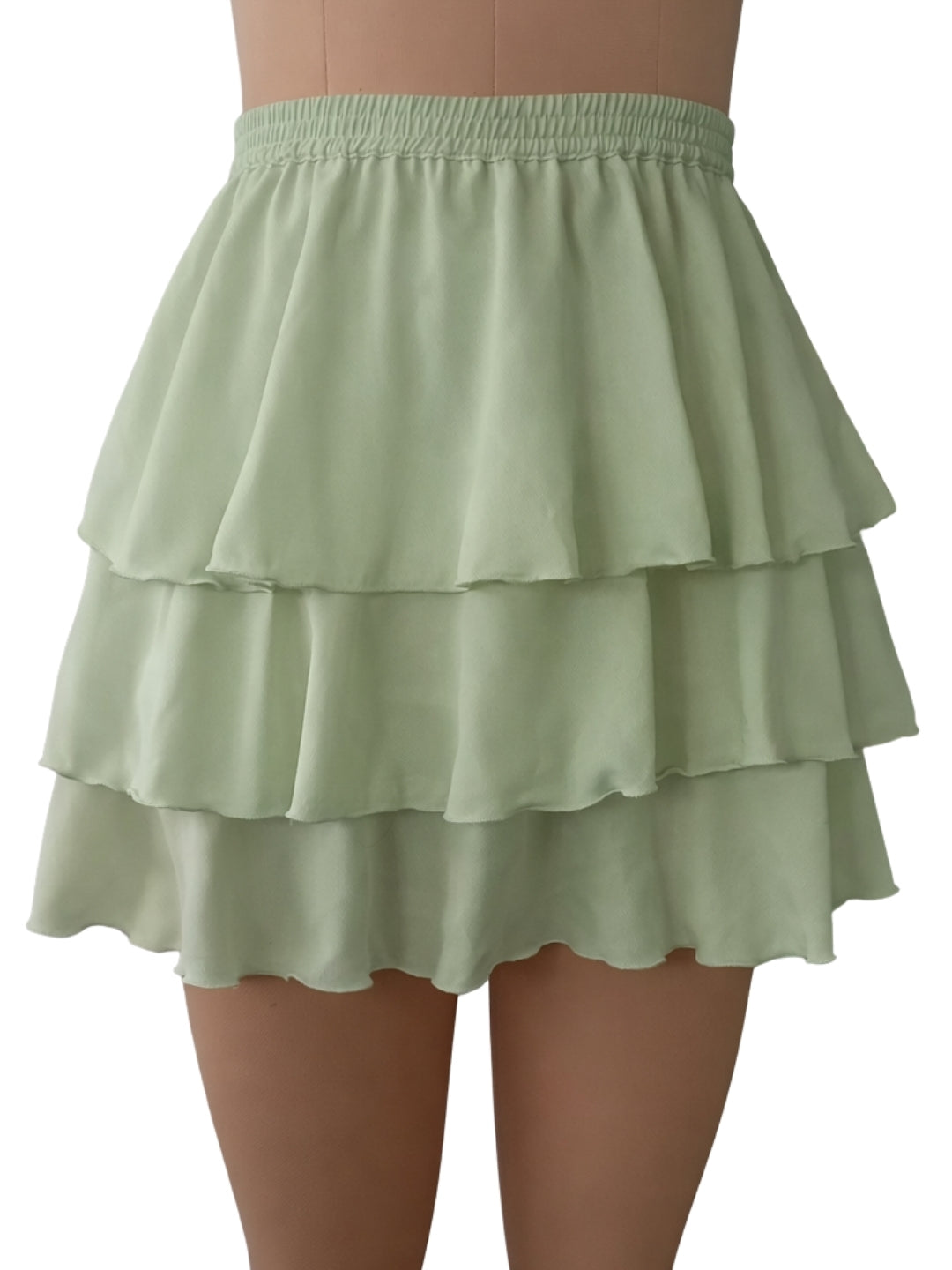 Green Solid Skirt