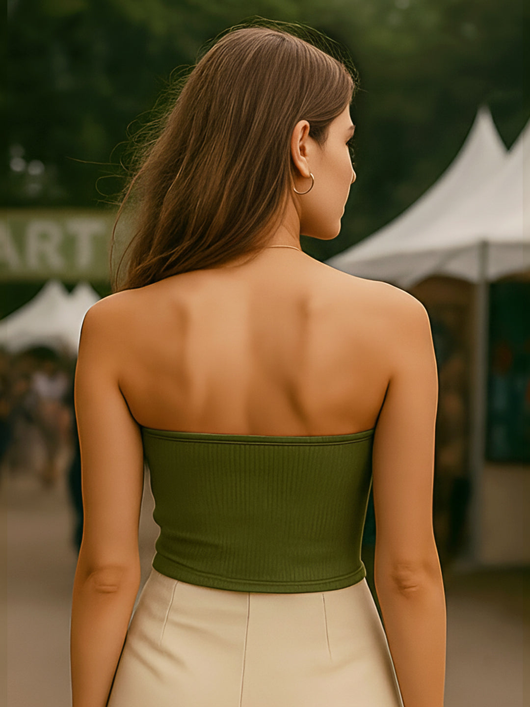 Olive Solid Off-Shoulder Top