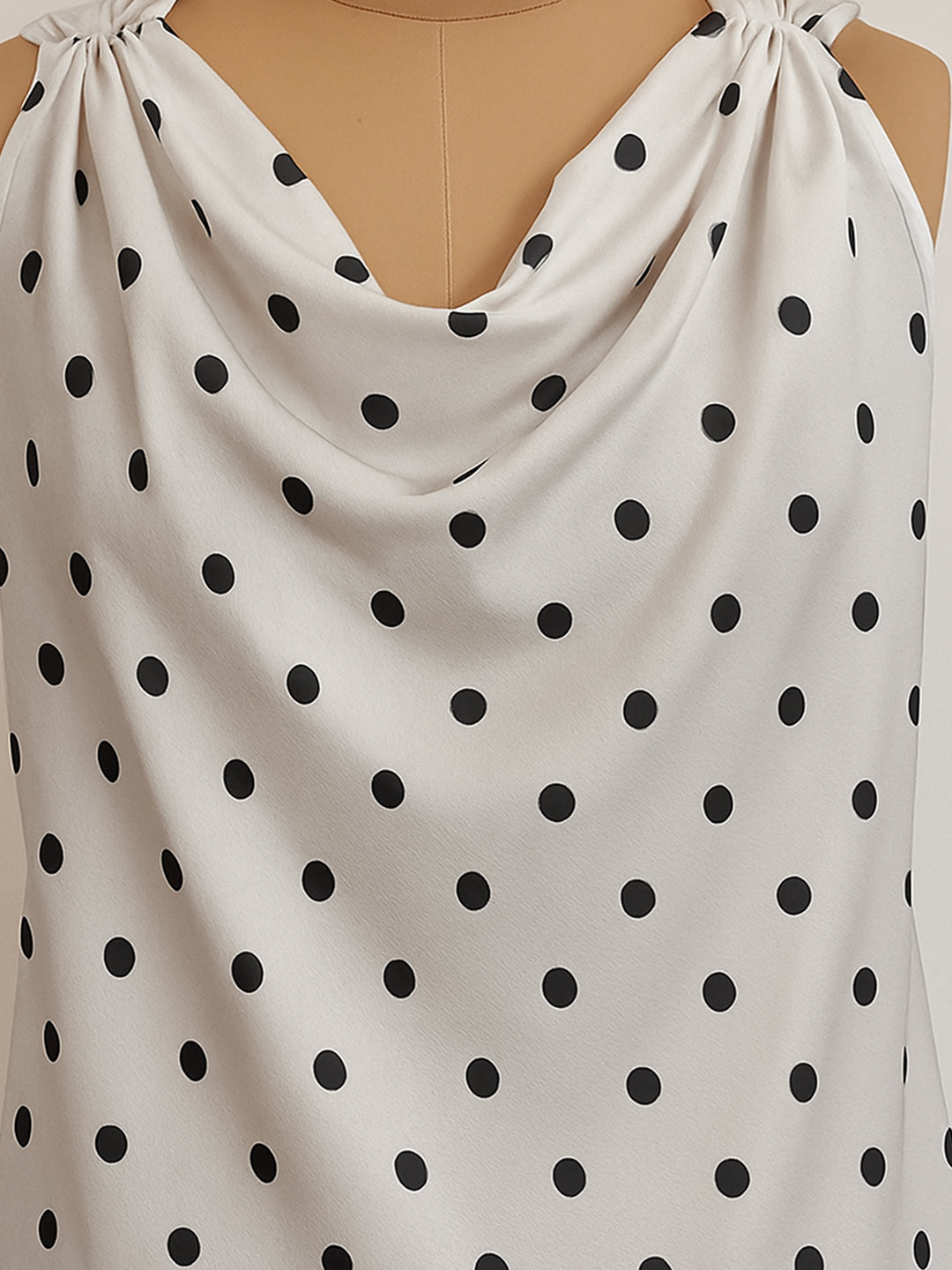 Black Polka Dot Sleeveless Top
