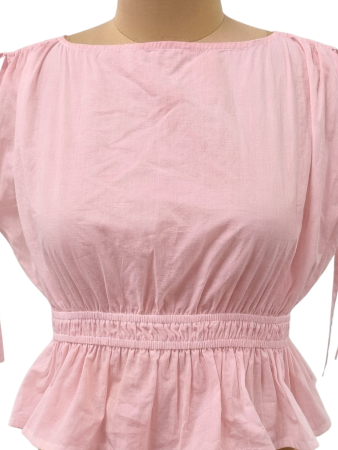 Pink Solid Sleeveless Tops