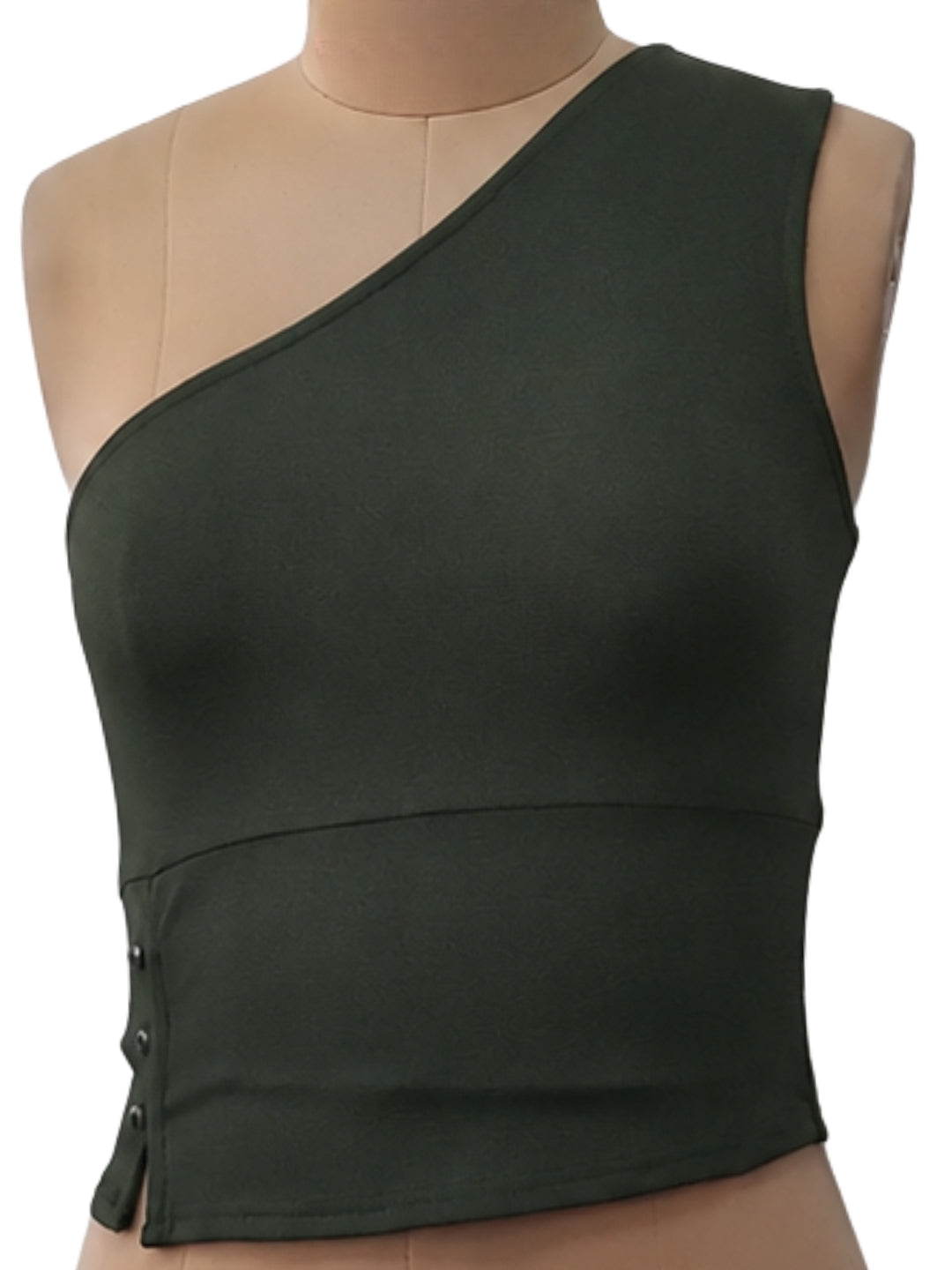 Olive Solid Sleeveless Tops & Tees