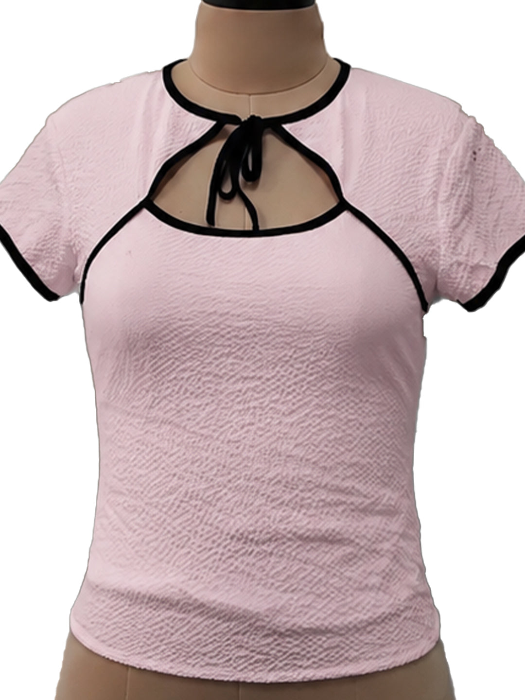 Pink Solid Short Tops & Tees