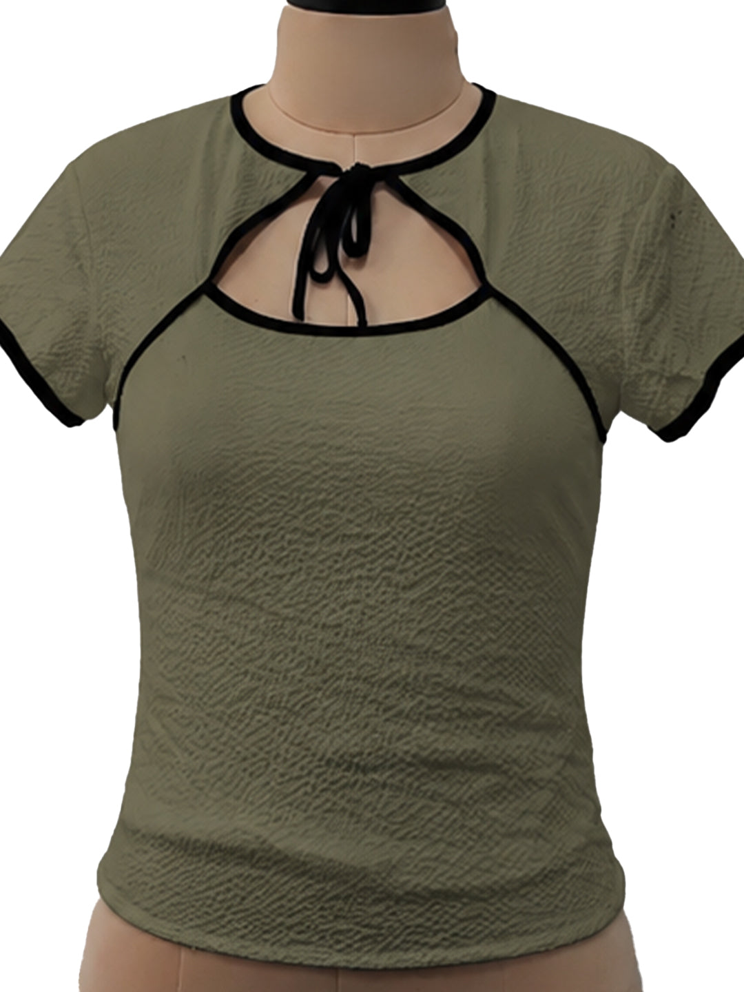 Olive Solid Short Tops & Tees