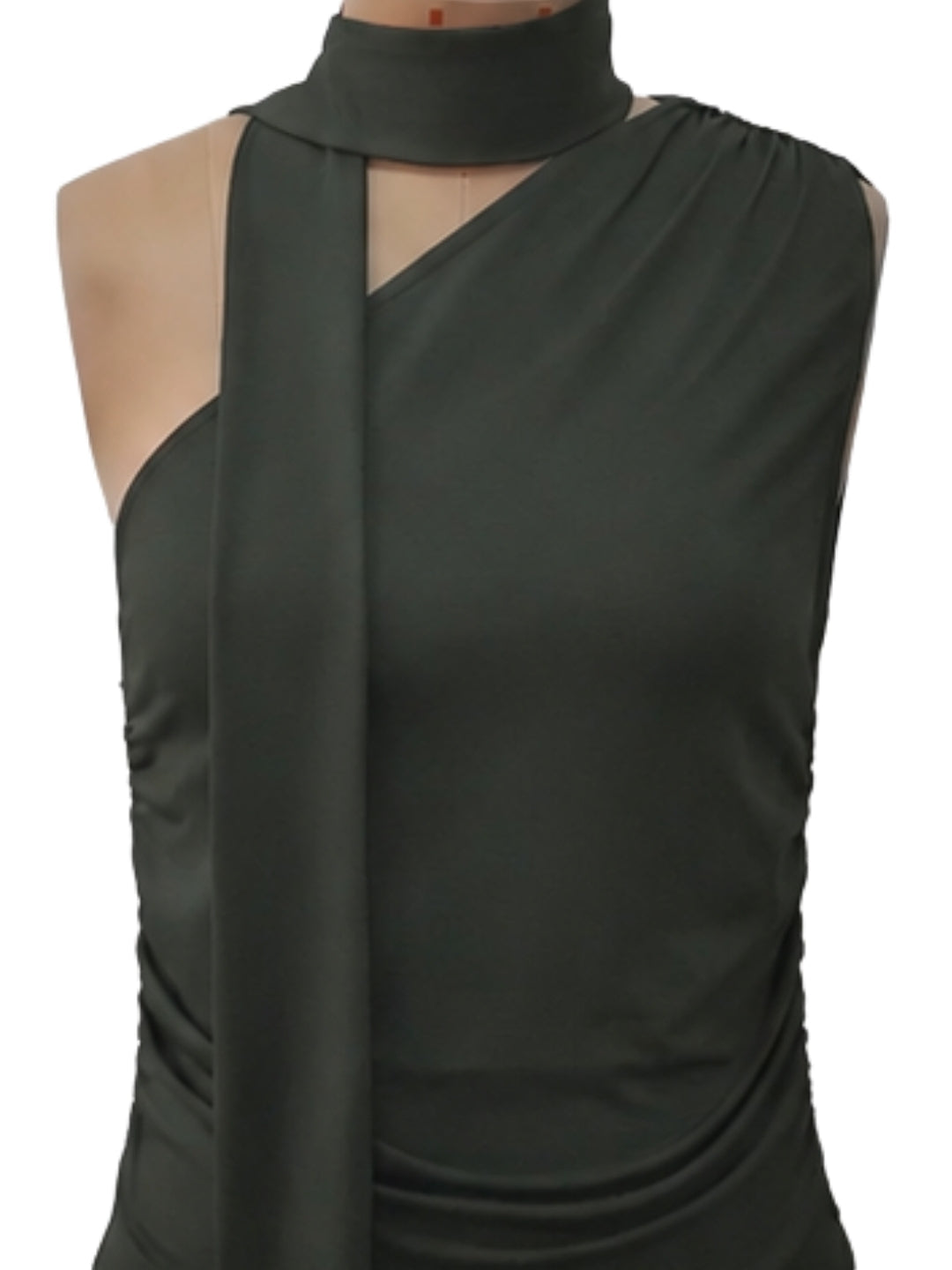 Olive Solid Sleeveless Tops & Tees