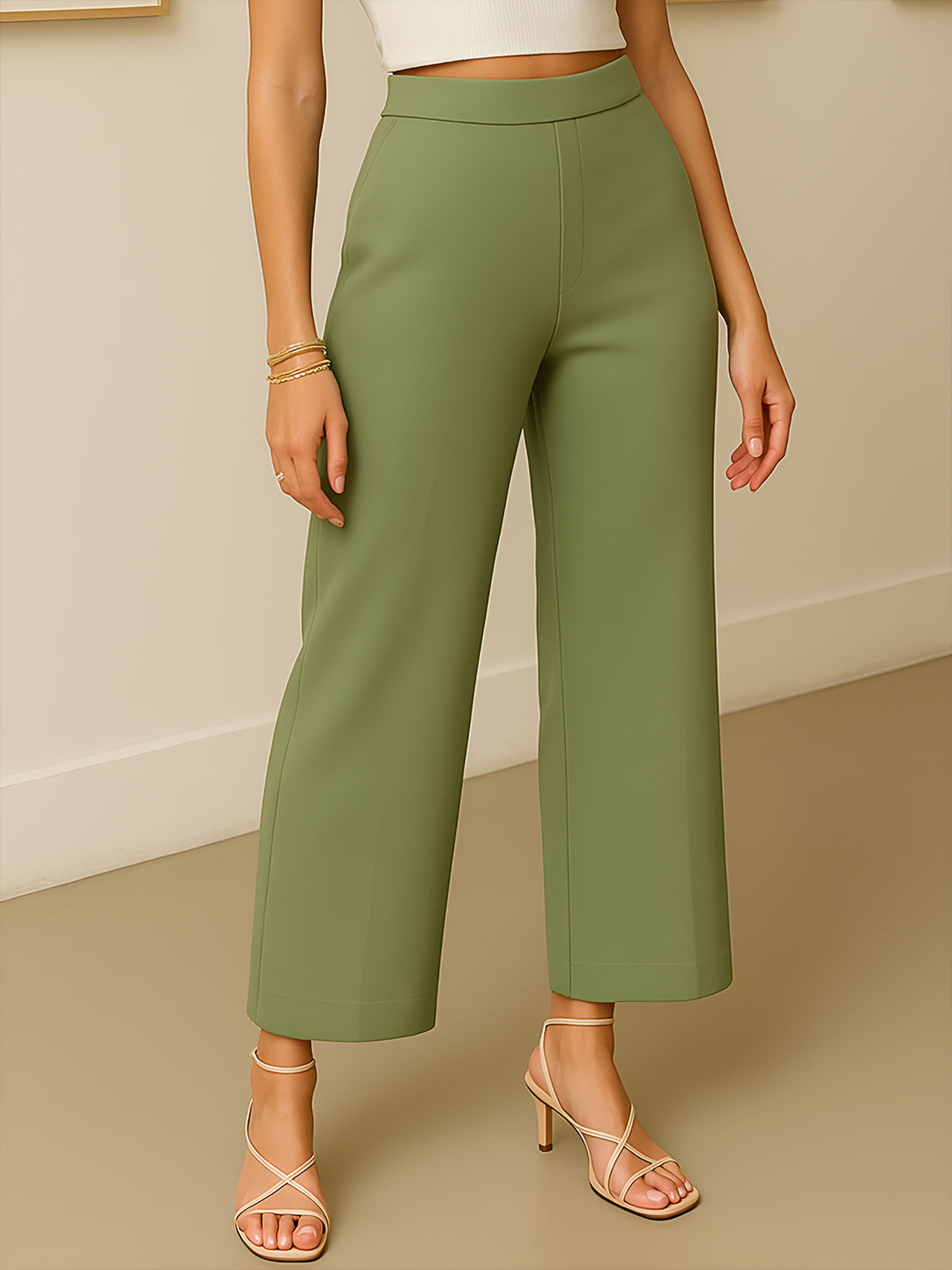 Green Solid Trouser