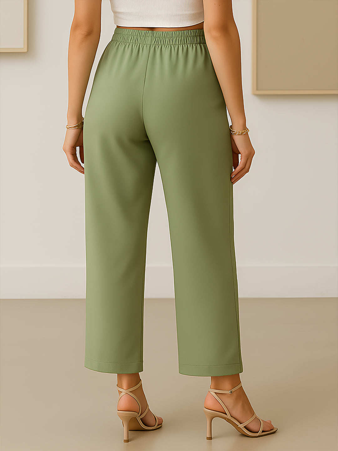 Green Solid Trouser